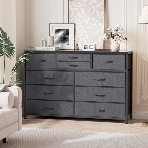 10-Drawer Dresser TV Stand, Small TV Cabinet with Metal Frame, Chest of Drawers - 1 of 4