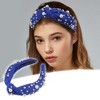 Unique Bargains Women's Knotted Simulated Pearl Rhinestones Headband 1.18" Wide 1Pc - 2 of 4