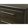 1pc Dark Brown Finish Two Drawers Nightstand Bar Handles Tapered Feet Bedroom Wooden Furniture - 3 of 4