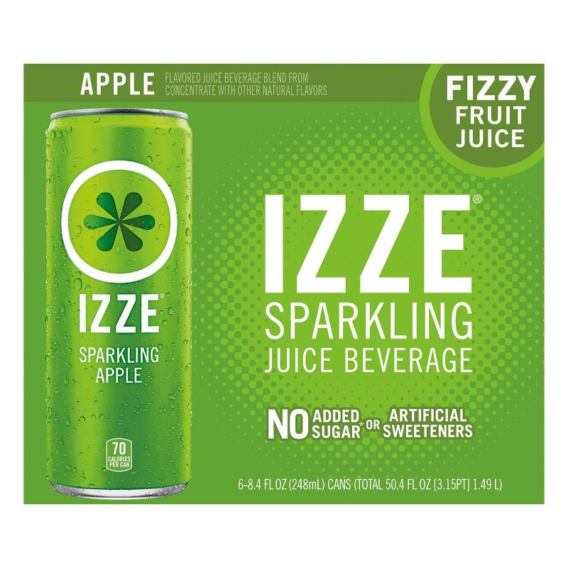 IZZE Apple Sparkling Juice - 6pk/8.4 fl oz Cans, 1 of 5