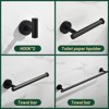 Cobbe Matte Black Bathroom Hardware Set with Towel Rack, Hand Towel Bar, 2 Towel/Robe Hooks, Toilet Paper Holder Bathroom Accessories Set 5-Piece - 4 of 4