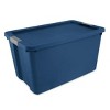 Racxily Extra Large Storage Bin, Plastic Storage Container with Latch Lid & Wheels, Blue - 3 of 4