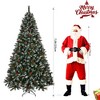 NAYSAYE 7.5FT Pre-Decorated Artificial Christmas Tree with Frosted Tips Pine Cones Berries for Home Office Party Decor, Green, 47"*47"*90" - 3 of 4