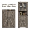 Tall Corner Storage Cabinet with Tempered Glass Doors, Barn Doors, and Adjustable Shelves - 3 of 4