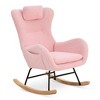 Teddy Upholstered Rocking Glider with Adjustable Headrest and Side Pocket - 4 of 4