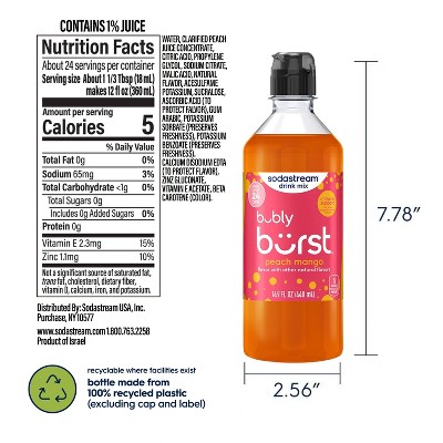 SodaStream 4pk 14.9 fl oz Burst Peach Mango Drink Mix