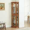 Okak Corner Cabinet, Corner Display Cabinet with Adjustable Glass Display Shelves, Bar cabinet with Tempered Glass Doors for Living Room - 4 of 4
