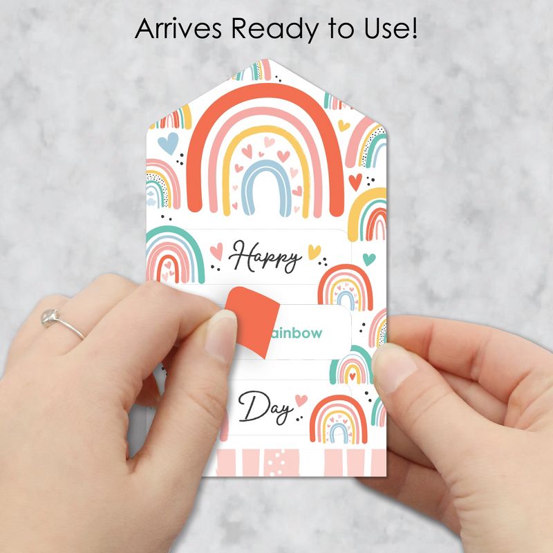 Big Dot of Happiness Hello Rainbow - Boho Cards for Kids - Happy Valentine's Day Pull Tabs - Set of 12, 3 of 8