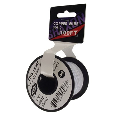 Shaxon 100' Solid Copper 18 AWG Wire On Spool White SO18-100WT