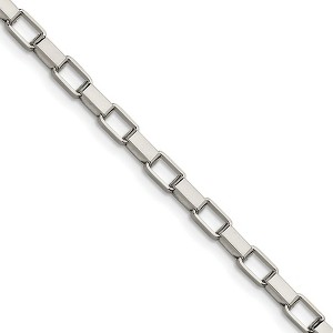 Black Bow Jewelry Men's 4.8mm Stainless Steel Open Box Chain Necklace - 1 of 4