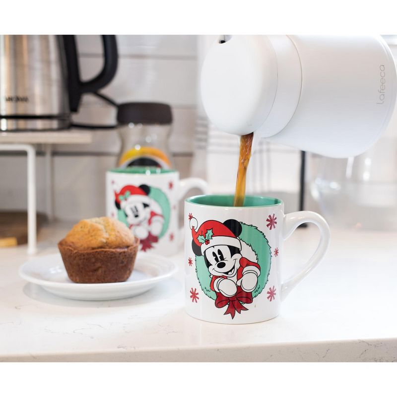 Silver Buffalo Mickey and Minnie Mouse Holiday Mugs, Set of 2 | Each Holds 14 Ounces, 3 of 8