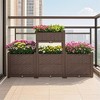 Chic Crate-Plastic Raised Garden Bed Kit – Indoor/Outdoor Plant Grow Box, Vegetable Herb & Succulent Planter, Coffee - 2 of 4