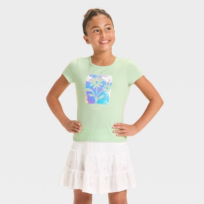 Girls' Short Sleeve Fitted Flip Sequin T-Shirt - Cat & Jack™