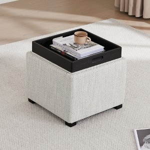 Spruce&Spring Storage Stool Ottoman - 1 of 4