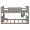 Twin Over Twin Bunk Bed with Slide and Ladder, Gray - 4 of 4