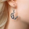 Boho Opal Sun and Moon Drop Dangle Earrings Moonstone Natural Stone Hook Bohemian for Women Asymmetrical Antiqued Silver Celestial Jewelry-Opal Red - 4 of 4