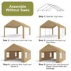 Garvee 13x20ft Carport -Portable Upgraded Garage，Heavy Duty Carport with 4 Roll-up Doors & 4 Ventilated Windows - 3 of 4