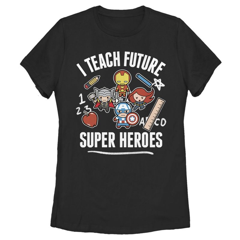 Women's Marvel Avengers Classic I Teach Super Heroes T-Shirt, 1 of 4