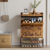 Shoe Cabinet with 2 Flip Drawers - Freestanding Storage Organizer for Entryway, Narrow Shoe Rack Cabinet, Dry and Wet Separation with Metal Legs - 2 of 4