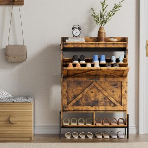 Shoe Cabinet with 2 Flip Drawers, Narrow Freestanding Shoe Storage Organizer for Entryway - 1 of 4