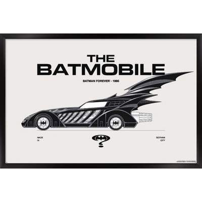 Trends International DC Comics Batman: 85th Anniversary - The Batmobile 1995 Framed Wall Poster Prints