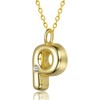 Kids' 14K gold plated necklace with white swarovski crystal initial pendant in bubble letter design - 3 of 3
