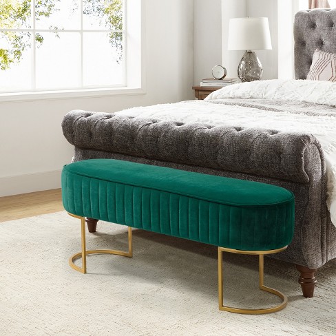 Emerald green bedroom discount bench