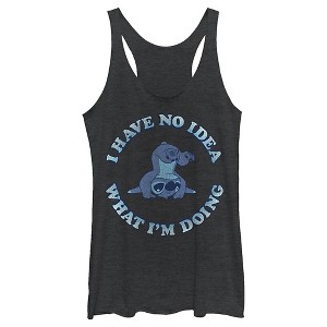 Women's Lilo & Stitch I Have No Idea Racerback Tank Top - 1 of 4
