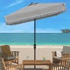 Milan Fringe 7.5 Ft Square Crank Umbrella - PAT8408 - Safavieh - 2 of 4
