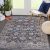 Machine Washable Rug Ultra Thin Area Rug Non Slip Vintage Rug Foldable Stain Resistant Rugs for Living Room Bedroom Indoor Low Pile Carpet - 4 of 4