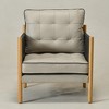 KINWELL Mid-Century Top-Grain Leather Accent Chair with Leather Strap Wrapped Arms - 3 of 4