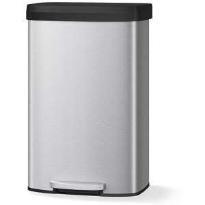 21 Gallon (80L) in Home Metal Recycling Bin Kitchen Stainless Steel Recycling Bin with Liner Rim, Rear Handle, for Office Home Kitchen Garbage - 1 of 4