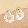 SOHI Women's White Snowball Drop Earrings - 2 of 3