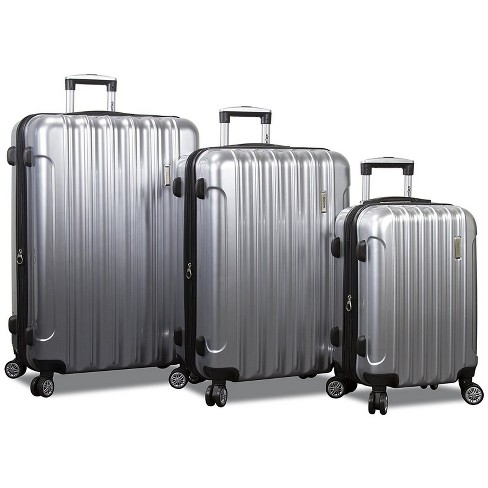 Silver hard cheap shell luggage