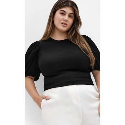 Women's Plus Size Florentine Top - black | CITY CHIC