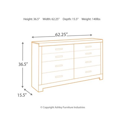 Culverbach Contemporary Gray Dresser with Mirror and Roller, 58.7"