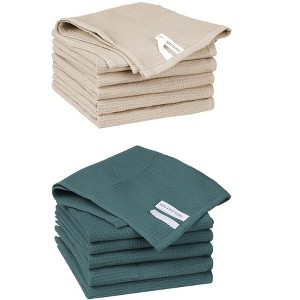 Unique Bargains Solid Color Cotton Waffle Weave Drying Absorbent Kitchen Towels - 1 of 4
