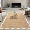 COZONY Washable Area Rug, Scalloped Edge Design, Non-Slip Low Pile Stain Resistant Carpet for Living Room, Bedroom - 3 of 4