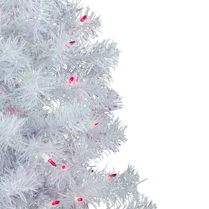Northlight 3' Pre-lit Rockport White Pine Artificial Christmas Tree, Pink Lights, 4 of 7