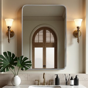 Spassway 38"H x 26"W Rectangle Decorative Aluminum Alloy Mirror Art Designs for Living Room Bedroom Entryway Office Home Black/Gold/Sliver Available - 1 of 4