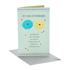 Anniversary Card Love You: Carlton Cards Greeting for Husband, Multicolored Typography Design, Vertical Fold, 8.25" x 5.375" - 1 of 4