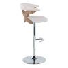 LumiSource Set of 2 Gardenia Adjustable Barstools Chrome Fabric - 3 of 4