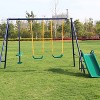 Belatt Metal Swing Set with Slide - 4 Swings & A-Frame Steel Outdoor Playset for Kids 3-8, Weatherproof & Easy Assemble - 2 of 4