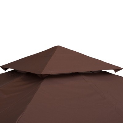 Coffee Polyester 2-Tier Replacement Canopy for 10' x 10' Gazebo