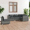 vidaXL 5-Piece Patio Lounge Set, Poly Rattan Material, Water-Resistant, Modular Design, Comfortable Cushions, Easy to Clean, Gray and Anthracite - 2 of 4