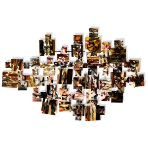 Reflective Montage Torched Metal Wall Sculpture Brown - StyleCraft: Contemporary Decor, 47"x31" Horizontal Artwork - 1 of 3