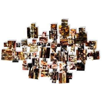 Reflective Montage Torched Metal Wall Sculpture Brown - StyleCraft
