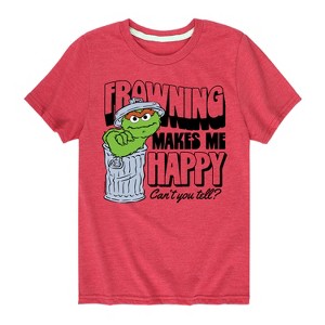 Boys' - Sesame Street - Frowning Makes Me Happy Short Sleeve Graphic T-Shirt - 1 of 4