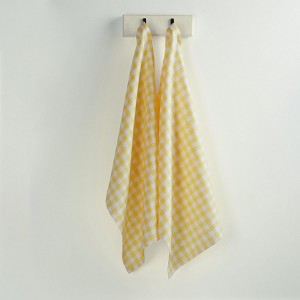 Solino Home Linen Gingham Check Kitchen Towels - 1 of 4