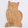 Gulches Natural Cat-Shaped Wood 12 Inch Decorative Bowls 1 Pack - 3 of 4